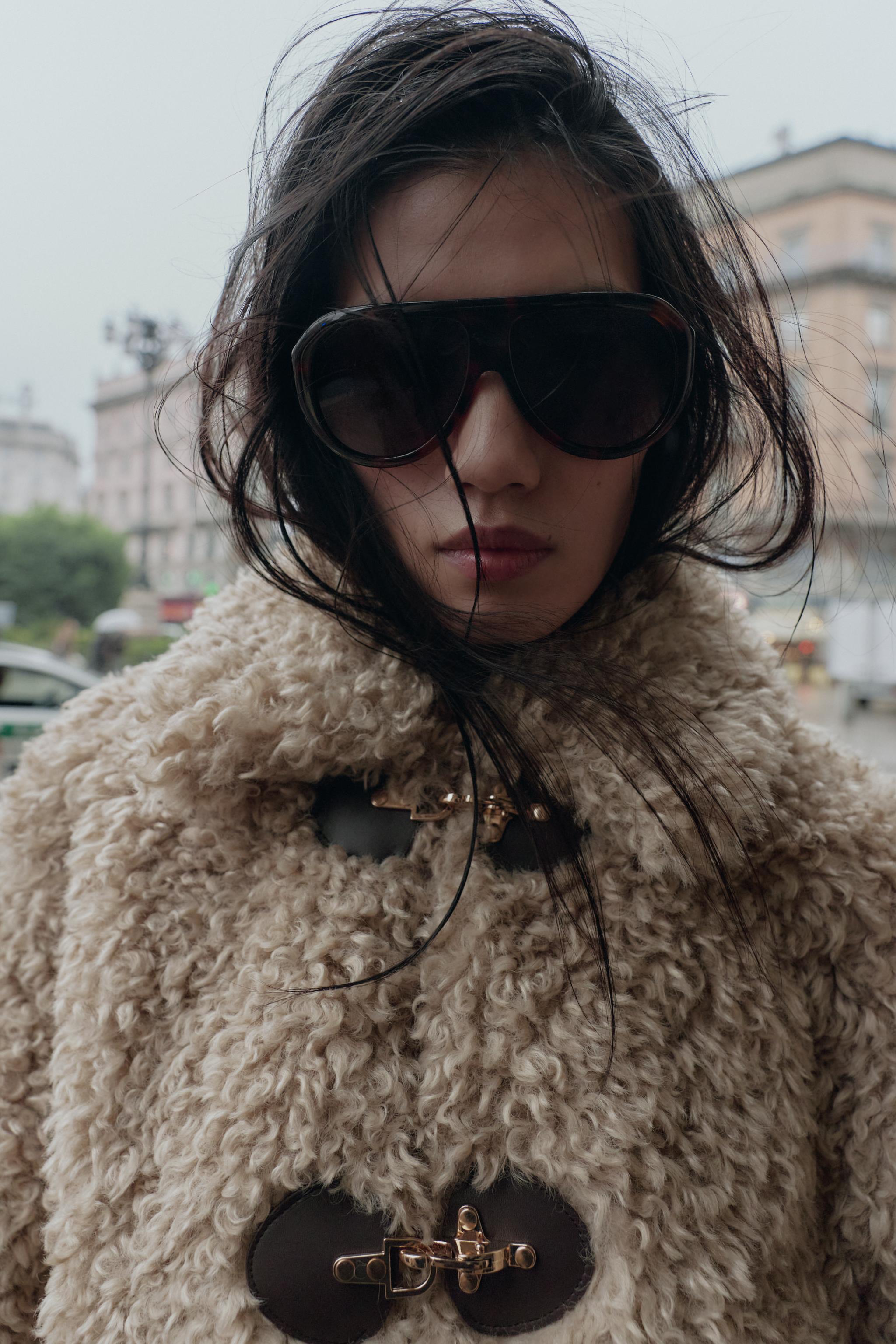 FAUX FUR JACKET WITH FIREMAN CLASPS